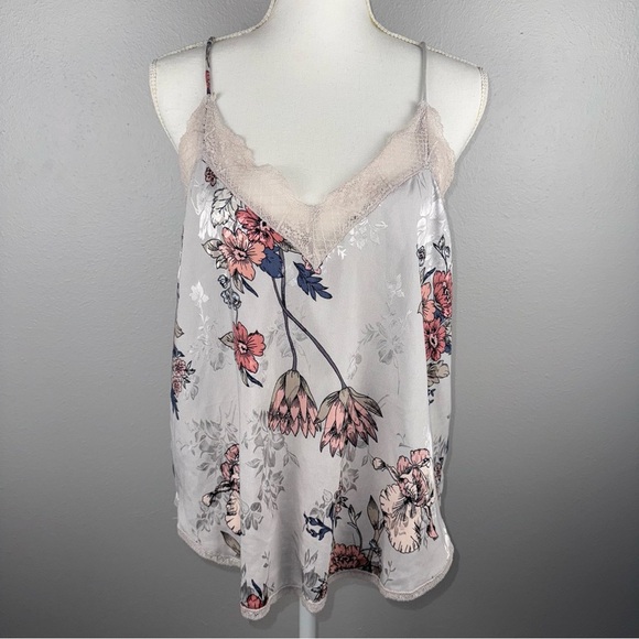 Lovestitch Women’s Medium Floral Print Lace Camisole Tank Racerback - Picture 1 of 9